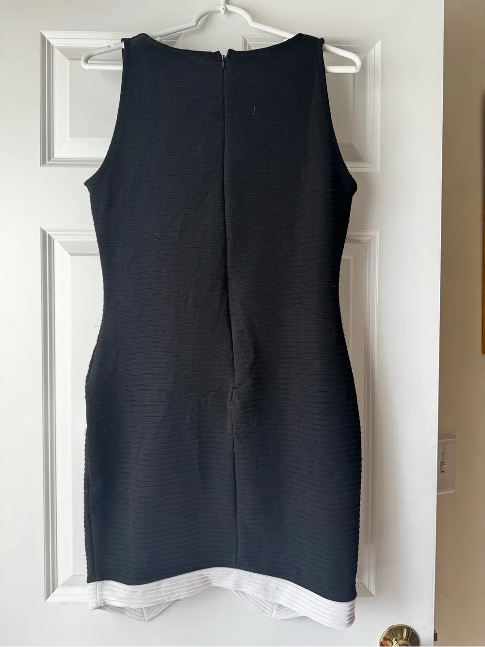 Charlotte Russe Black dress with White Asymmetrical Trim